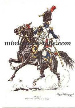 Une reproduction de gravure Napoléonienne Le Grenadier a cheval