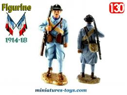 Le soldat français au fusil-mitrailleur de 1917 en figurine métal au 1/30e