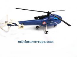 Un hélicoptère français alouette III Gendarmerie en miniature par Solido au 1/55e