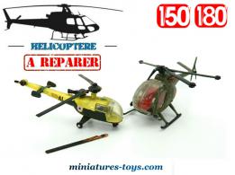 Les hélicoptères Alouette 3 et Hughes 360 Corgi miniatures incomplets