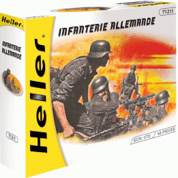 Une boite de figurines Heller infanterie allemande WW II au 1/72ème, neuf