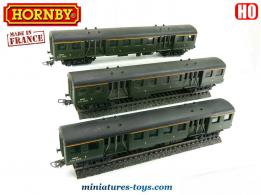 Les 3 voitures voyageurs banlieue SNCF en miniatures par Hornby France au HO H0