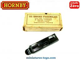 La boite de six broches d'assemblages de rails miniatures Hornby à l'échelle zéro
