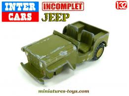 La Jeep militaire en miniature par Inter-Cars Nacoral au 1/32e incomplète