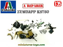 La moto allemande Zundapp KS750 miniature en kit Italeri au 1/35e a réparer