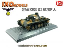 Le char allemand Panzer III Ausf A miniature par Ixo Models au 1/43e