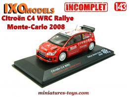 La Citroën C4 WRC Rallye Monte-Carlo miniature Ixo Models au 1/43e incomplète