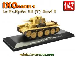 Le char allemand PzKpfw 38 Ausf E en miniature par Ixo Models au 1/43e