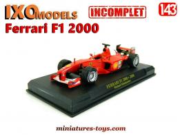 La Ferrari F1 2000 de Schumacher en miniature Ixo Models au 1/43e incomplète