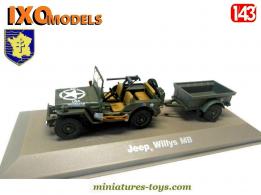 La Jeep Willys MB et sa remorque Bantam miniature par Ixo Models au 1/43e