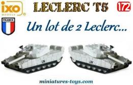 Le lot de 2 char français Leclerc T5 blanc UN miniatures par Ixo models au 1/72e