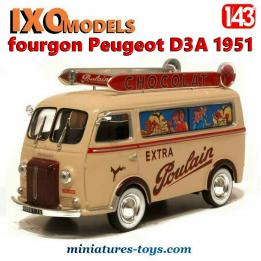 Le fourgon Peugeot D3A chocolat Poulain en miniature par Ixo Models au 1/43e