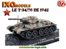 Le char russe T34/76 en 1942 miniature par Ixo Models  au 1/72e