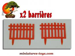 Les deux Barrières rouges du jardin japonais miniature vintage