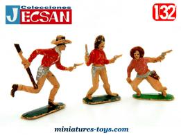 Les Cow-boys en figurines plastique Jecsan des années 1970 1980 au 1/32e