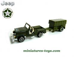 La Jeep militaire et sa remorque en miniatures au 1/65e