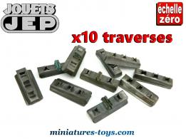 Un lot de 10 traverses de rails a l'échelle 0 de la marque française Jep