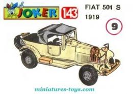 La voiture Fiat 501 S-Sport de 1919 miniature par Joker au 1/43e
