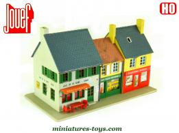 Le bloc de trois commerces en miniature de Jouef au H0 HO 1/87e