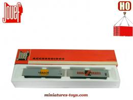 La boite de 2 containeurs longs 40 pieds en miniatures par Jouef au H0 HO