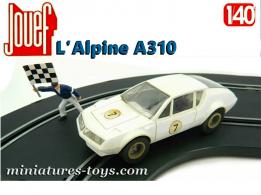 La Renault Alpine A310 blanche n°7 en miniature pour circuit Jouef au 1/40e