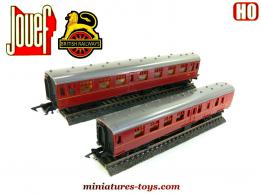 La voiture voyageurs et le fourgon britanniques en miniatures Jouef Playcraft au H0