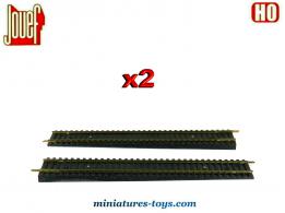 Un ensemble de deux rails droits de liaisons pour trains miniatures Jouef au H0 HO