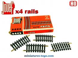 Un lot de 4 petits rails courbes Jouef n°470/4 pour train miniature au H0 HO
