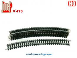 Un lot de 5 grands rails courbes Jouef n°470 pour train miniature au H0 HO