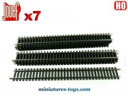 Un lot de sept rails droits miniatures Jouef pour train électrique au H0 HO