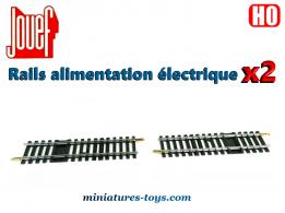 Les deux petits rails droits alimentation électrique miniatures de Jouef au HO