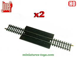 Un lot de deux rails de passages de voies Jouef pour trains miniatures au HO H0