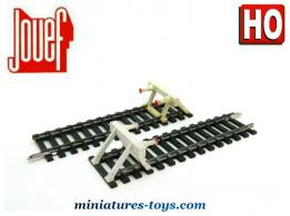 Un lot de 2 rails heurtoirs de fin de voies miniatures par Jouef au H0 HO