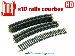Un lot 10 de rails courbes Jouef n°4870 pour trains miniatures au H0 HO