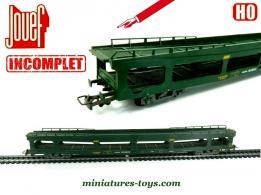 Le wagon DD Trains Auto Couchettes SNCF miniature de Jouef au H0 incomplet
