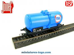 Le wagon citerne Fina bleu en miniature par Jouef au H0 HO
