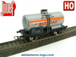 Le wagon citerne a gaz propane Butagaz en miniature de Jouef au H0 HO