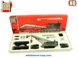 Le coffret grue lourde sur rail Cockerill 85 t en miniature de Jouef au H0