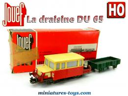 La draisine DU 65 avec son wagon plat en miniature de Jouef au H0 