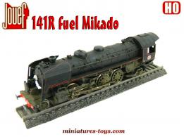 La locomotive a vapeur 141R fuel Mikado sans tender en miniature de Jouef au HO