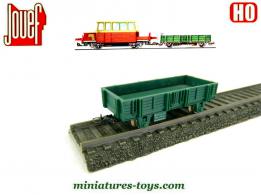 Le petit wagon plat de la draisine DU 65 miniature de Jouef au H0