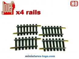 Un lot de 4 petits rails courbes Jouef n°870/4 pour train miniature au H0 HO