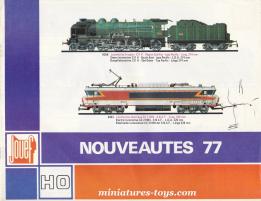 Le catalogue Jouef Nouveautés 1977 des trains et voitures miniatures