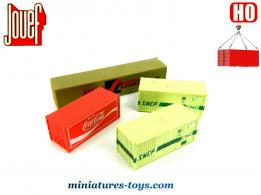 Le lot de 4 containers en miniatures par Jouef au H0 HO 1/87e