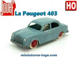 La Peugeot 403 bleue en voiture miniature par Jouef au H0 HO 1/87e