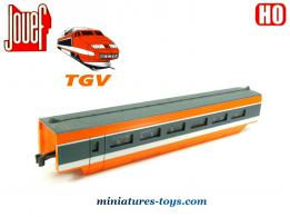 La voiture voyageur intermédiaire du TGV Sud Est miniature de Jouef au HO H0