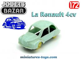 La Renault 4cv bleue en voiture miniature style jouets de Bazar au 1/72e