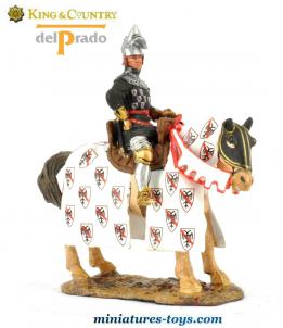La figurine a cheval de Bertand du Guesclin en plomb de King Country au 1/30e