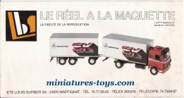 Le catalogue poster de camions miniatures LBS Eligor