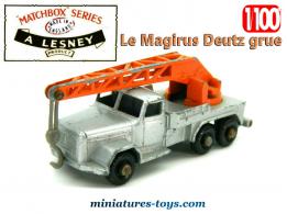 Le camion grue Magirus Deutz en miniature de Lesney Matchbox au 1/100e